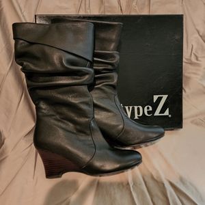 Type Z Dark Brown Women's Leather Boots Size 8